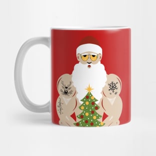 Père Noël musclé et tatoué Mug